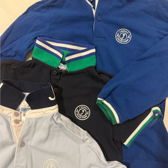 Jacadi Kids Polo Shirt - Blue and Black with Green Accents - Picture 3 of 7